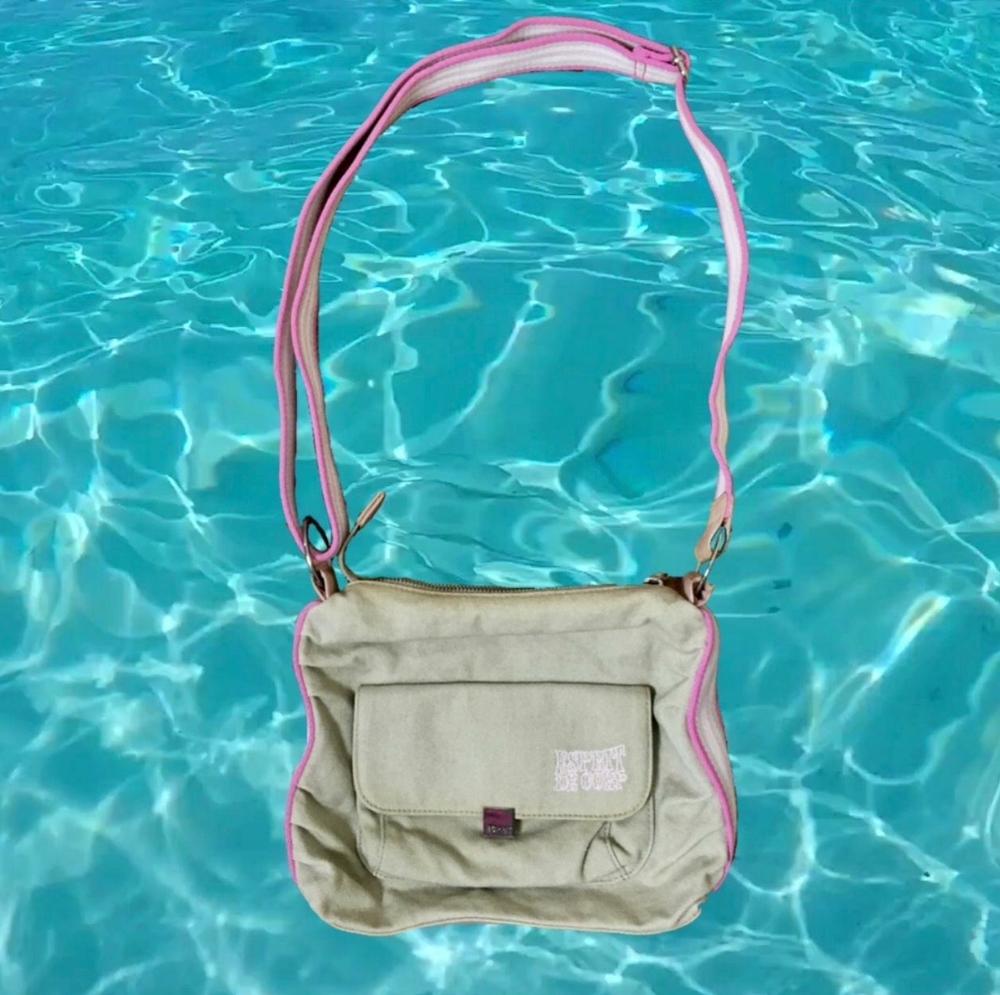 Esprit y2k vintage tan crossbody cargo bag